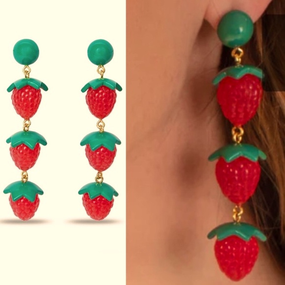 LELE  SADOUGHI-RASPBERRY LINEAR DROP
EARRINGS-NWT +Dust Bag